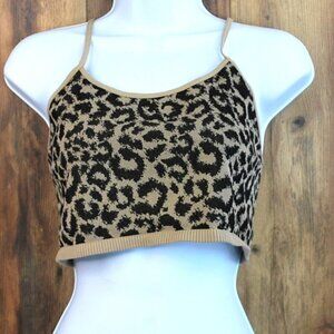 Willow & Root Animal Print Bralette Stretch Women's M/L